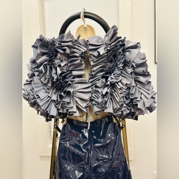 Sold on EBay ✅AKIRA MUST BE DREAMING DENIM RUFFLE CROP BLOUSE  NWT - Picture 10 of 11